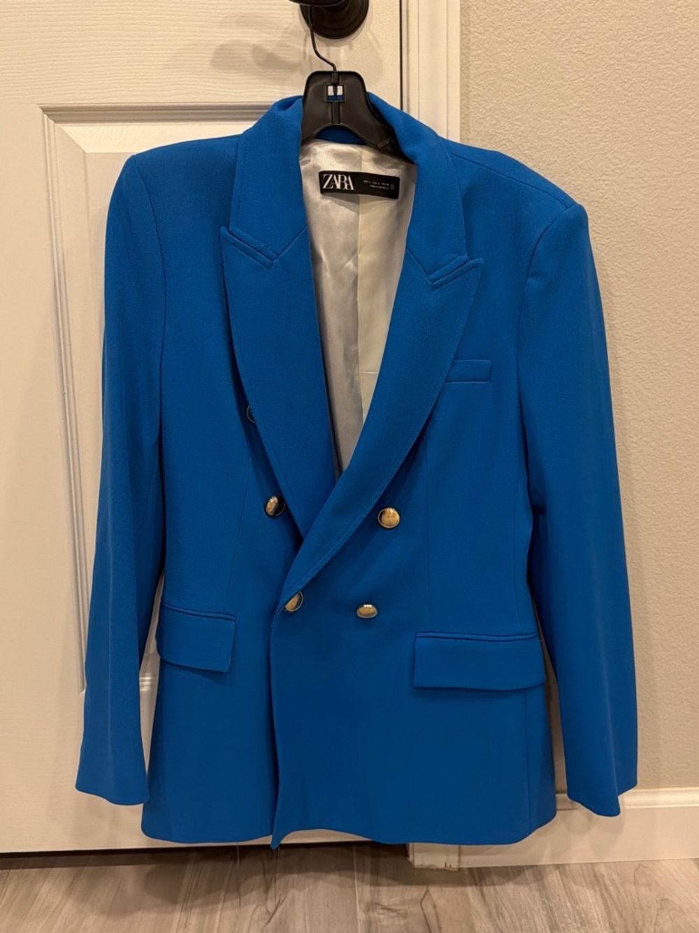 ZARA Double-Breasted Blue Blazer -